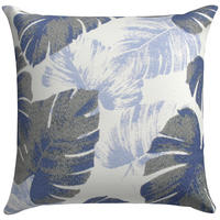 ZIERKISSEN in Blau, Weiß Blätter 48/48 cm  - Blau/Weiß, Basics, Textil (48/48cm)