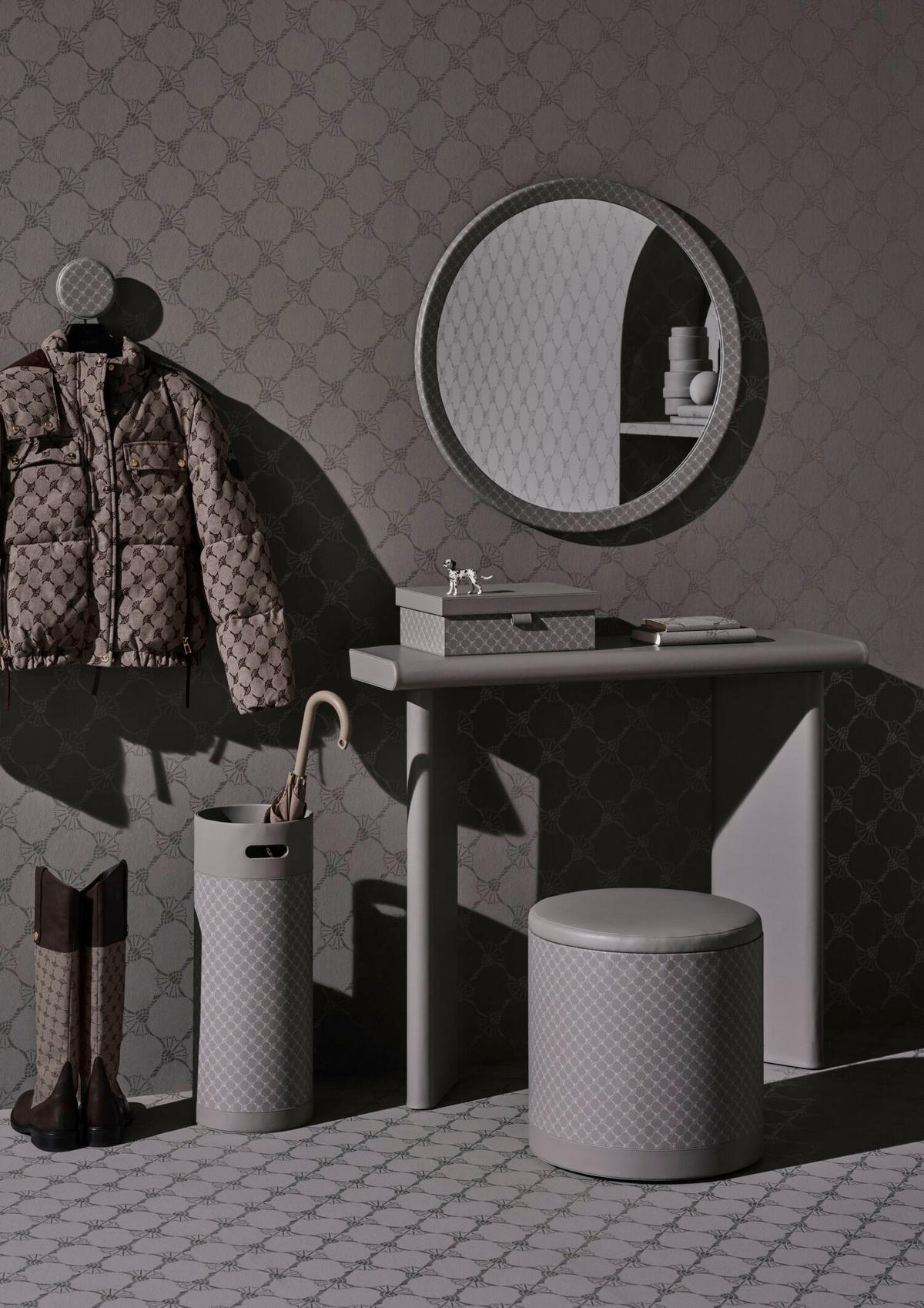 KONSOLENTISCH in Textil 100/32,5/77 cm    - Grau, MODERN, Textil (100/32,5/77cm) - Joop!