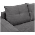 ECKSOFA Hellgrau Webstoff Rückenkissen, Bettkasten, Schlaffunktion, Rücken echt, Liegefläche im Originalstoff  - Hellgrau/Schwarz, KONVENTIONELL, Textil/Metall (292/192cm) - Carryhome