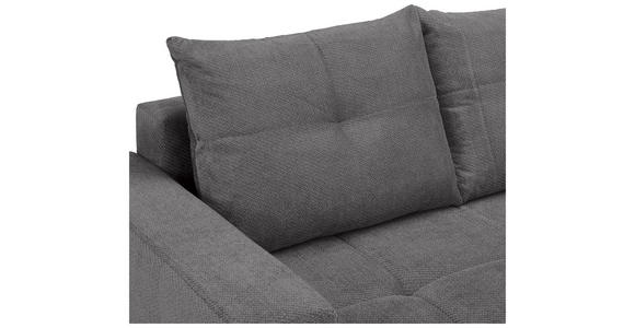 ECKSOFA Hellgrau Webstoff Rückenkissen, Bettkasten, Schlaffunktion, Rücken echt, Liegefläche im Originalstoff  - Hellgrau/Schwarz, KONVENTIONELL, Textil/Metall (292/192cm) - Carryhome