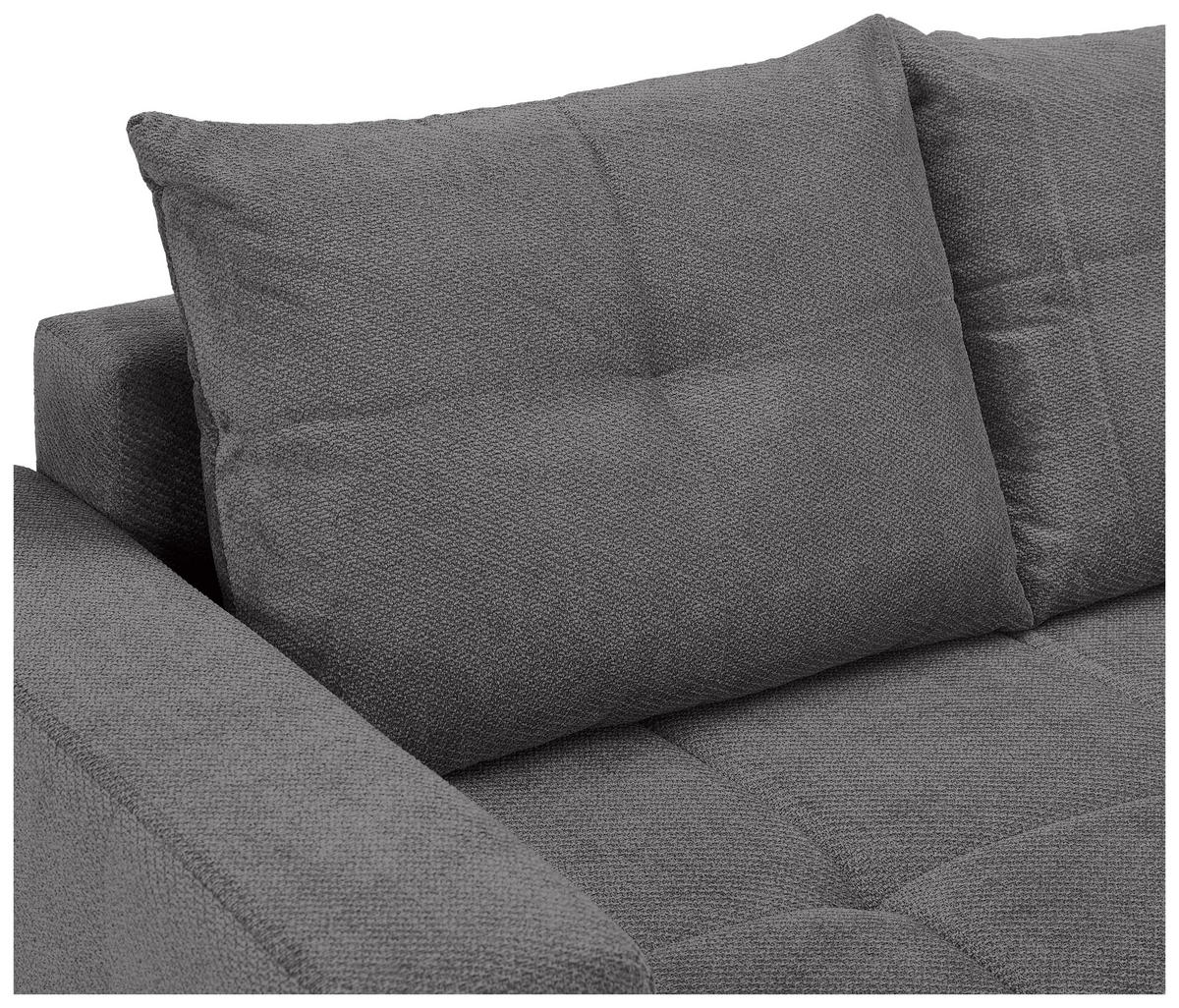 ECKSOFA Hellgrau Webstoff  - Hellgrau/Schwarz, KONVENTIONELL, Textil/Metall (292/192cm) - Carryhome