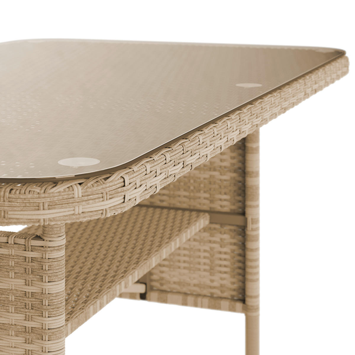 LOUNGE GARNITÚRA 4 részes    - bézs/natúr színű, Romantik / Landhaus, műanyag/Üveg - Ambia Garden