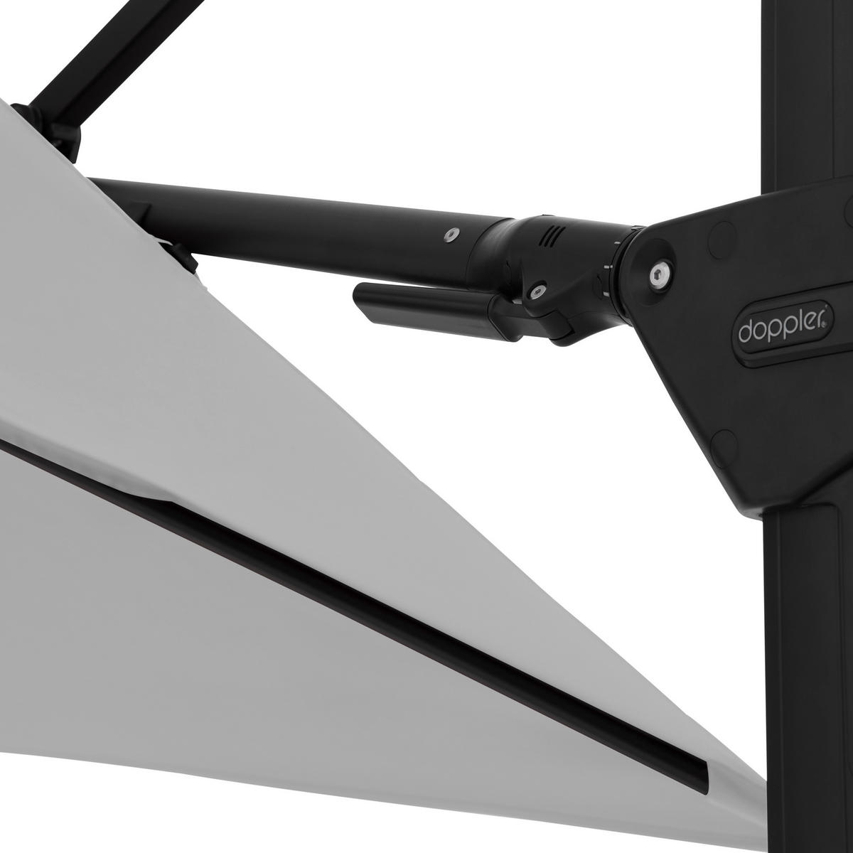 AMPELSCHIRM ca. 240x135 cm  - Hellgrau/Schwarz, Basics, Textil/Metall (240/135cm) - Doppler