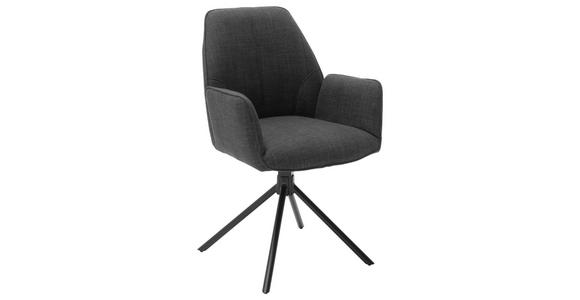 ARMLEHNSTUHL in Webstoff - Anthrazit/Schwarz, Design, Textil/Metall (59/87/61cm) - Carryhome