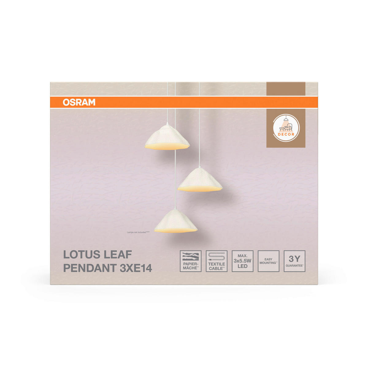 HÄNGELEUCHTE 43,7/156,2 cm  - Weiß, Design, Papier/Metall (43,7/156,2cm) - Osram