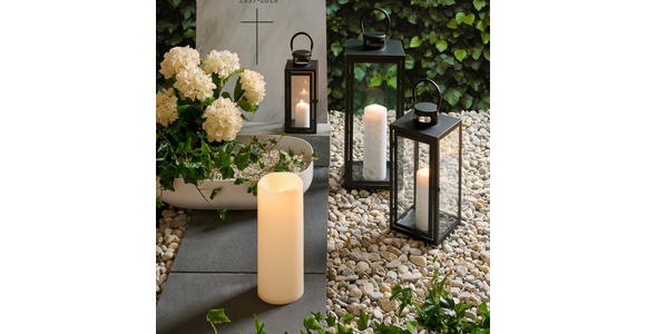 LATERNE - Schwarz, Basics, Glas/Metall (16,5/40/17,5cm) - Ambia Home
