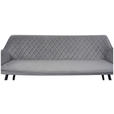 SITZBANK 163/83/63 cm Samt Grau, Schwarz  - Schwarz/Grau, Design, Textil/Metall (163/83/63cm) - Novel