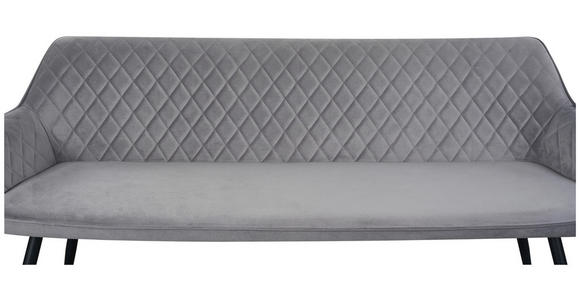 SITZBANK 163/83/63 cm Samt Grau, Schwarz  - Schwarz/Grau, Design, Textil/Metall (163/83/63cm) - Novel