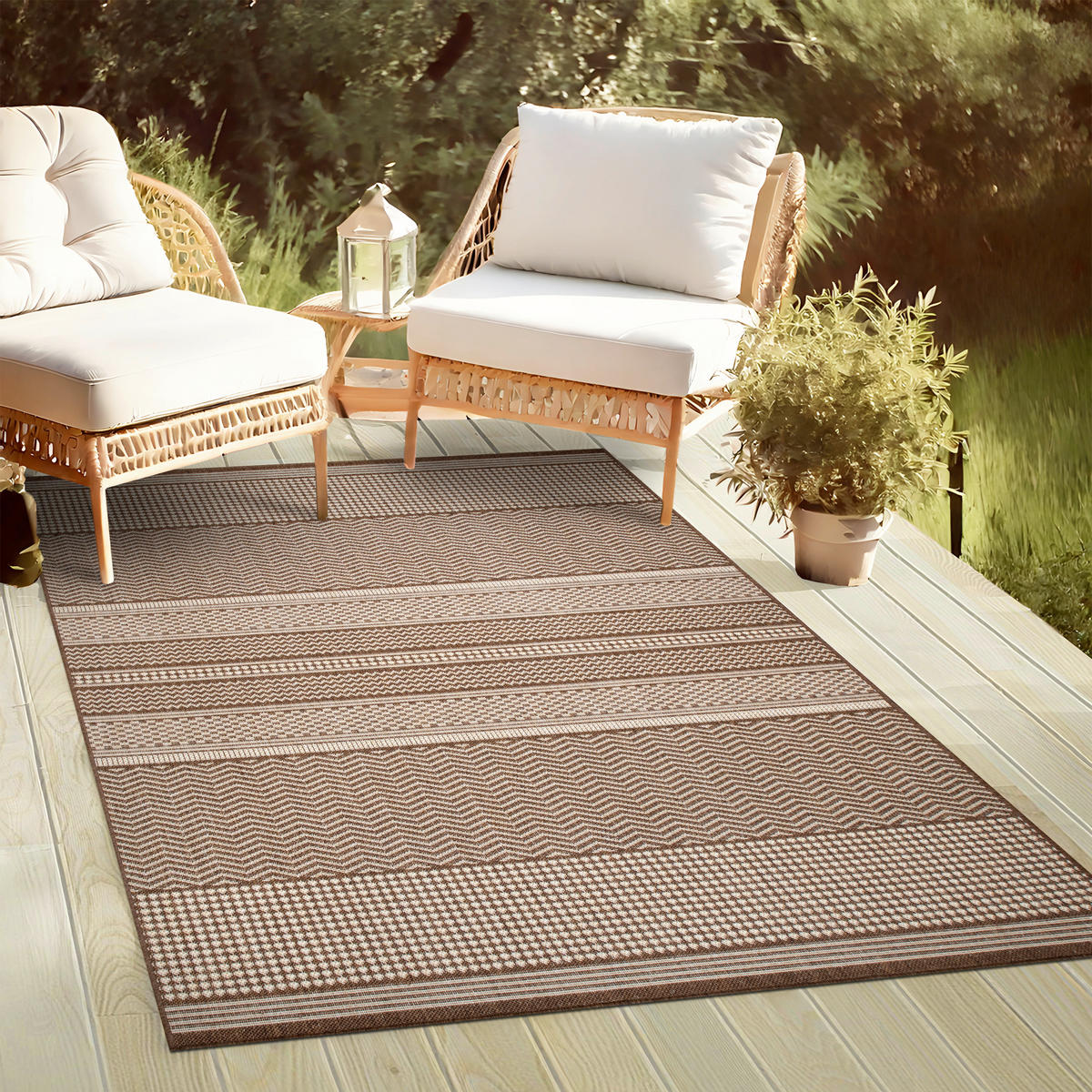 OUTDOORTEPPICH 80/150 cm Braun, Beige  - Beige/Braun, Design, Kunststoff (80/150cm) - Novel