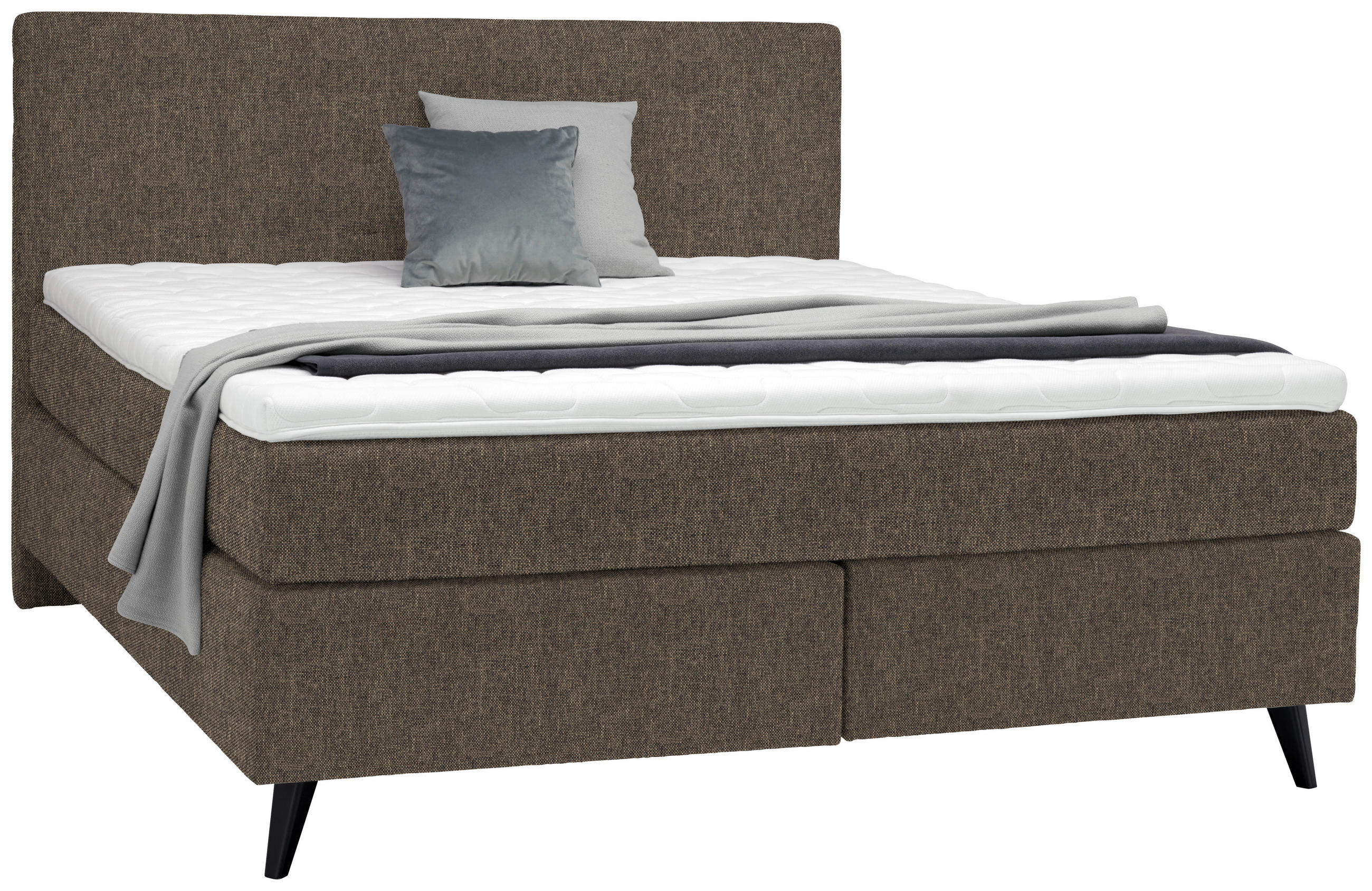 BOXSPRINGBETT 180/200 cm  in Braun  - Schwarz/Braun, Konventionell, Holz/Textil (180/200cm) - Voleo