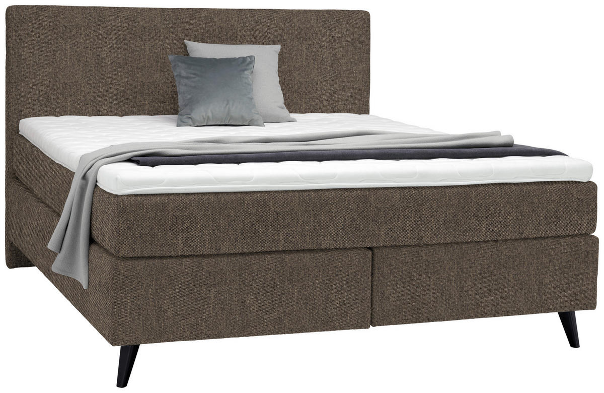 BOXSPRINGBETT 180/200 cm  in Braun  - Schwarz/Braun, Konventionell, Holz/Textil (180/200cm) - Voleo