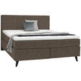 BOXSPRINGBETT 200/200 cm  in Braun  - Schwarz/Braun, KONVENTIONELL, Holz/Textil (200/200cm) - Voleo