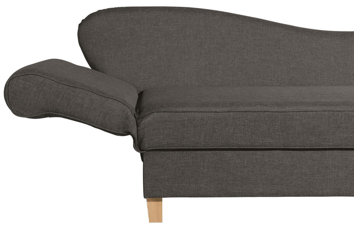 RÉCAMIERE in Flachgewebe Braun  - Buchefarben/Braun, Design, Holz/Textil (190/88/82cm) - Max Winzer