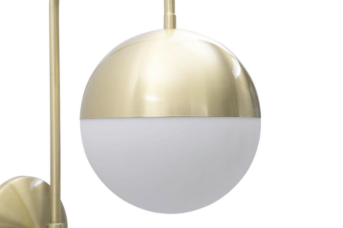 WANDLEUCHTE 19/31/51 cm  - Goldfarben/Weiß, Trend, Glas/Metall (19/31/51cm) - Mauro Ferretti