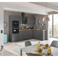 ECKKÜCHE 280/175 cm  in Graphitfarben  - Schwarz/Graphitfarben, Basics, Holzwerkstoff/Metall (280/175cm) - Carryhome