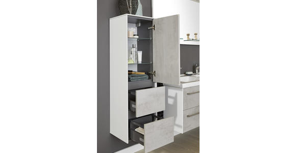 MIDISCHRANK 37/121/33 cm - Hellgrau, Design, Glas/Holzwerkstoff (37/121/33cm) - Dieter Knoll
