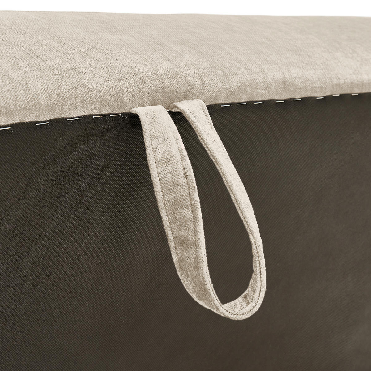 HOCKER in Textil Beige  - Beige/Naturfarben, Modern, Holz/Textil (135/48/57cm) - Max Winzer
