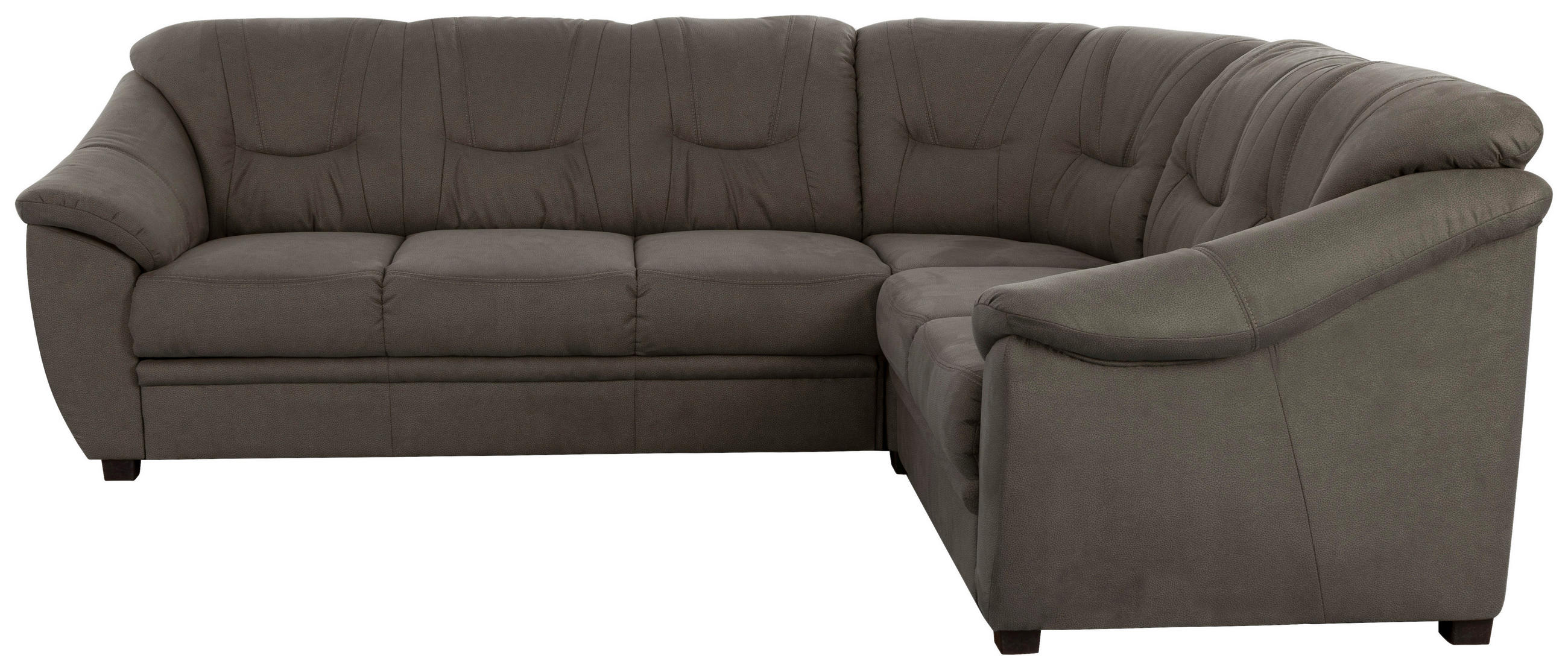 ECKSOFA in Flachgewebe Grau  - Schwarz/Grau, Konventionell, Kunststoff/Textil (264/215cm) - Sit & More