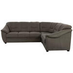 ECKSOFA Grau Flachgewebe  - Schwarz/Grau, KONVENTIONELL, Kunststoff/Textil (264/215cm) - Cantus