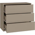 KOMMODE , 95/83/42 cm, 3 Schublade(n)  - Taupe/Silberfarben, Trend, Holzwerkstoff/Kunststoff (95/83/42cm) - Carryhome
