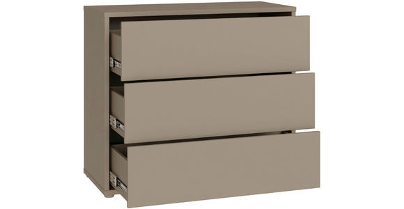KOMMODE , 95/83/42 cm, 3 Schublade(n)  - Taupe/Silberfarben, Trend, Holzwerkstoff/Kunststoff (95/83/42cm) - Carryhome