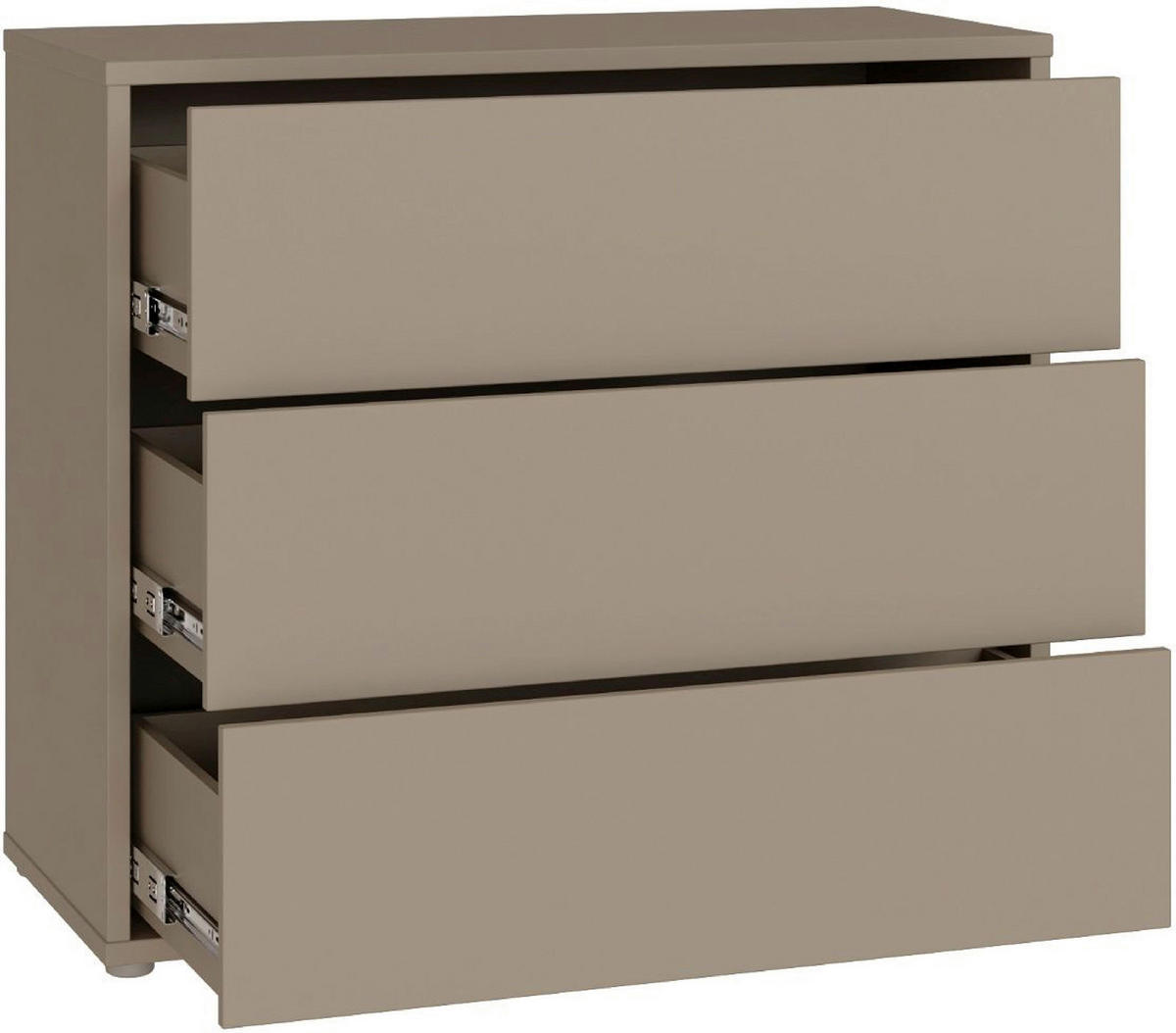 KOMMODE , 95/83/42 cm, 3 Schublade(n)  - Taupe/Silberfarben, Trend, Holzwerkstoff/Kunststoff (95/83/42cm) - Carryhome