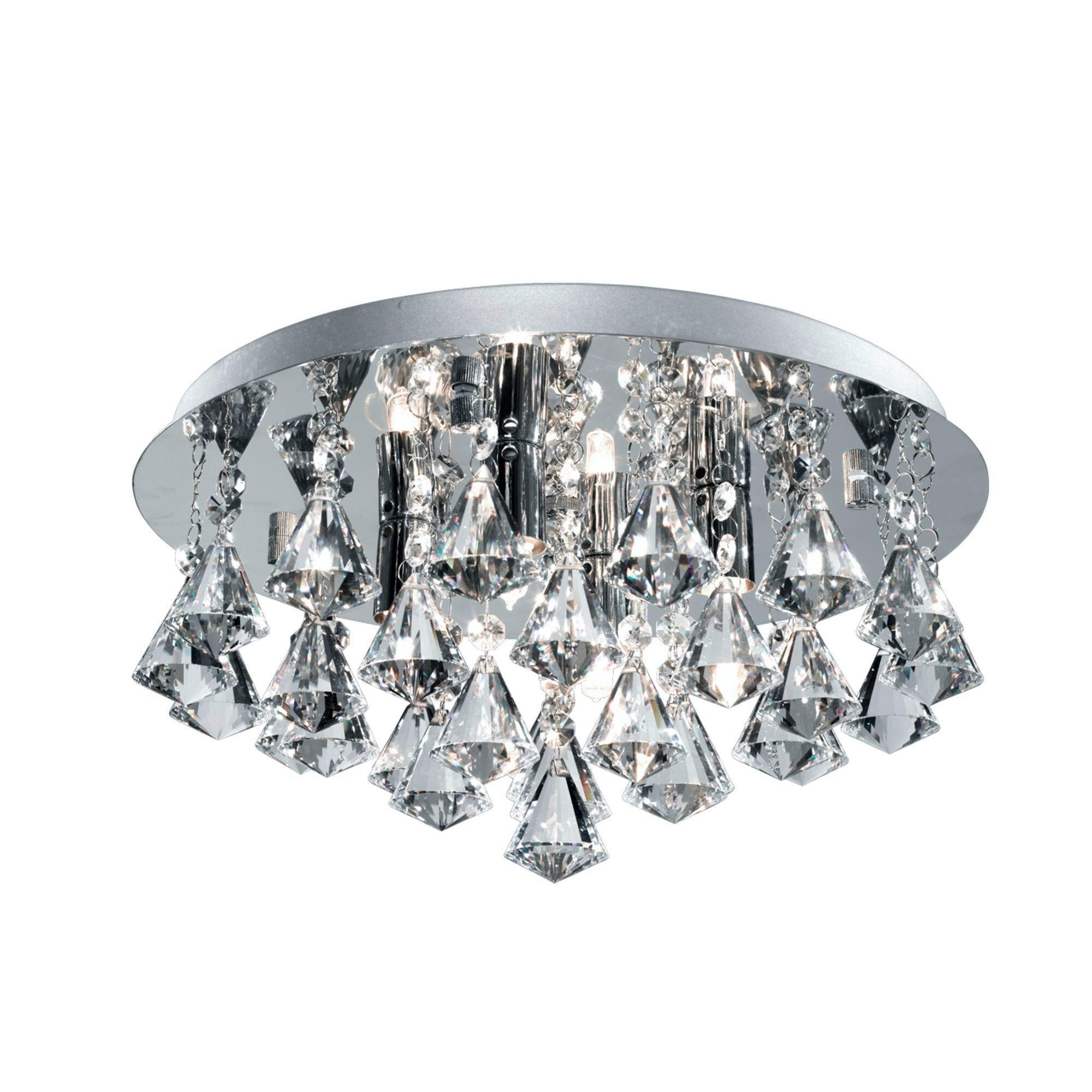 BADEZIMMER-DECKENLEUCHTE Hanna 38/17.5 cm   - Chromfarben, Design, Glas/Metall (38/17.5cm)