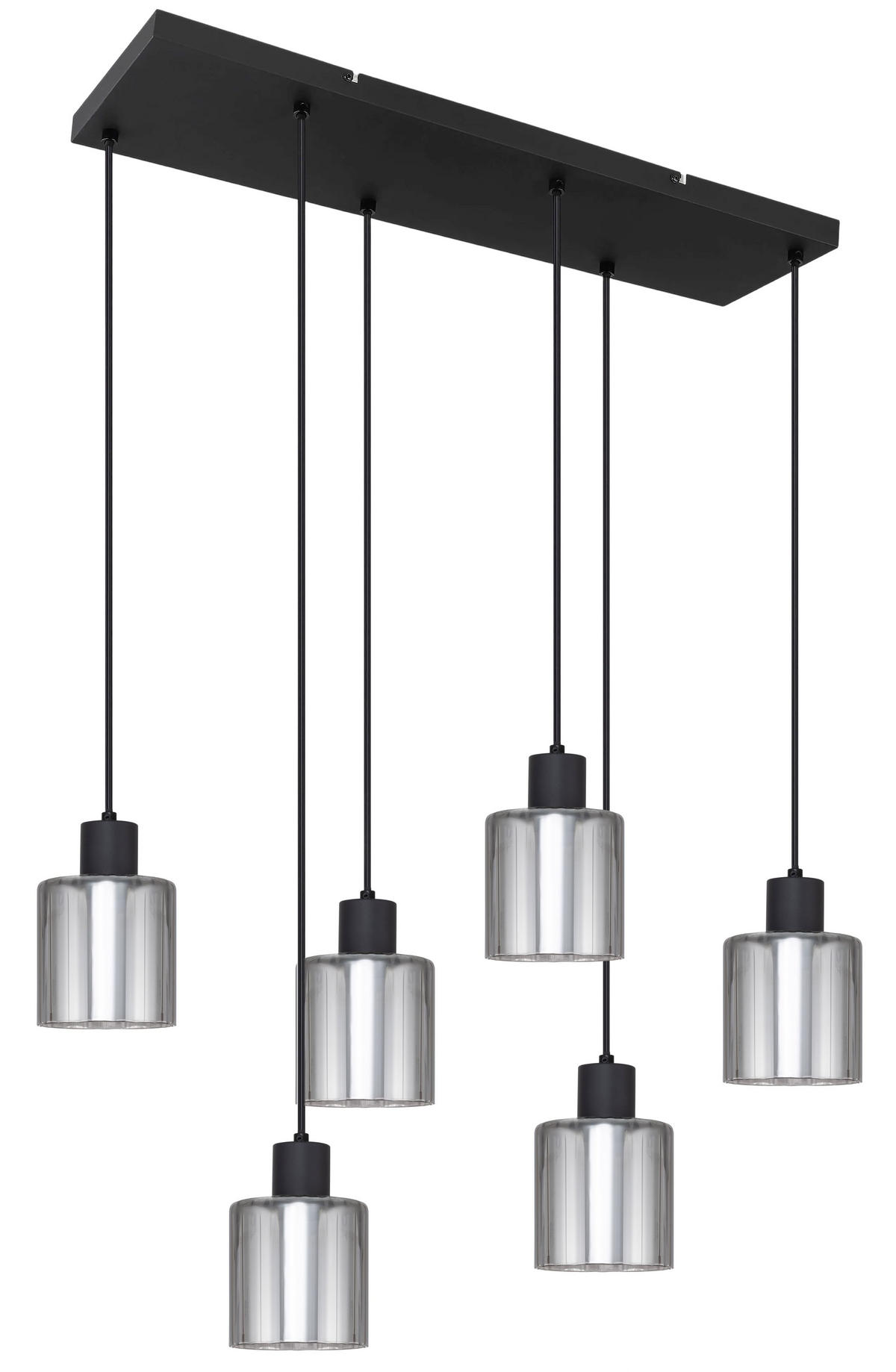LAMPĂ SUSPENDATĂ 77/25/120 cm  - negru, Trend, sticlă/metal (77/25/120cm) - Novel