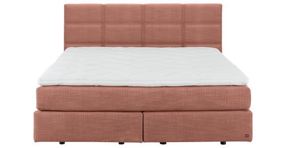 BOXSPRINGBETT 200/200 cm,  in Lachsfarben, Topper, Matratzen, H3 + H3 = fest  - Schwarz/Lachsfarben, Design, Kunststoff/Textil (200/200cm) - Dieter Knoll