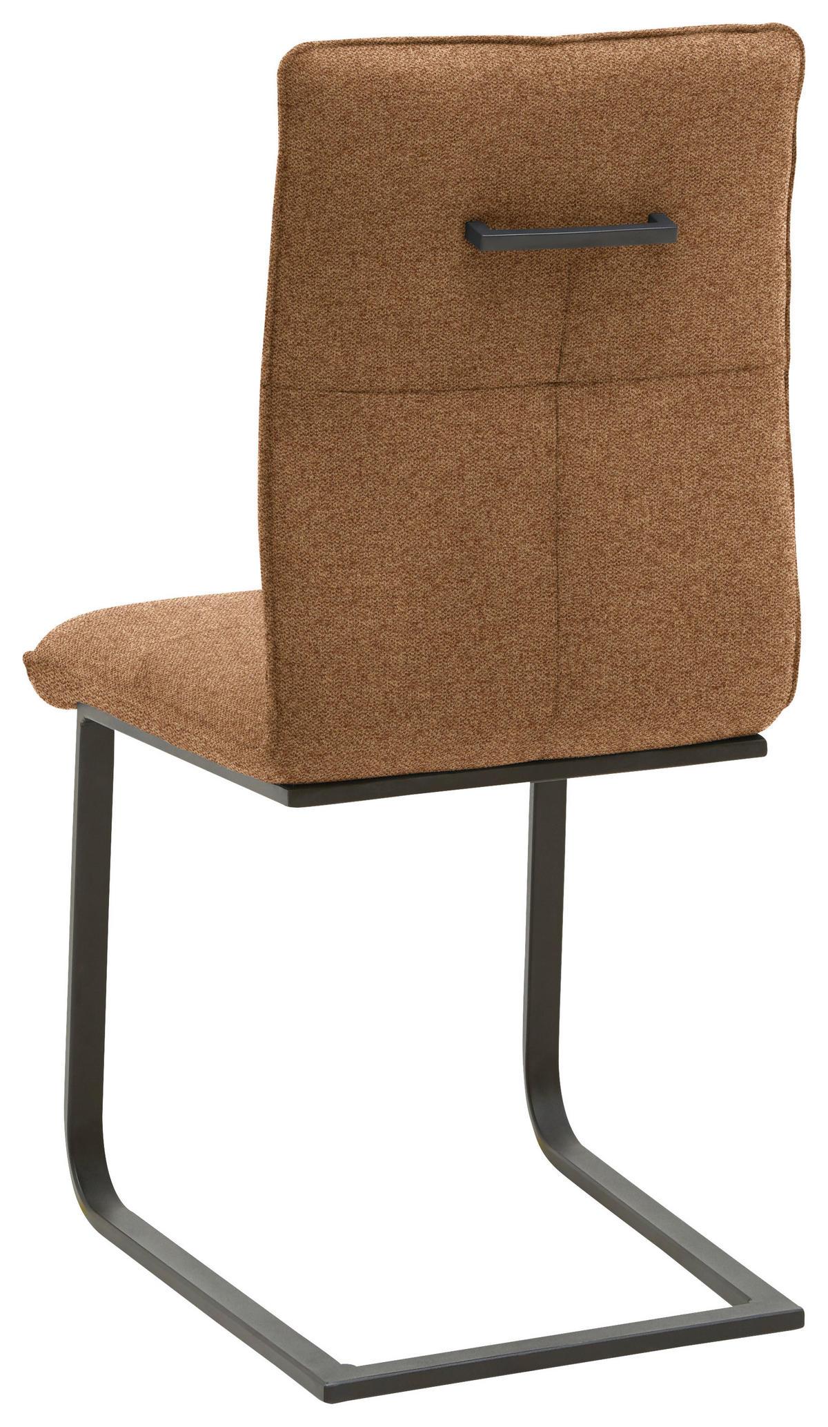 SCHWINGSTUHL  in Stahl Flachgewebe  - Cognac/Schwarz, Design, Textil/Metall (46/95/62cm) - Dieter Knoll