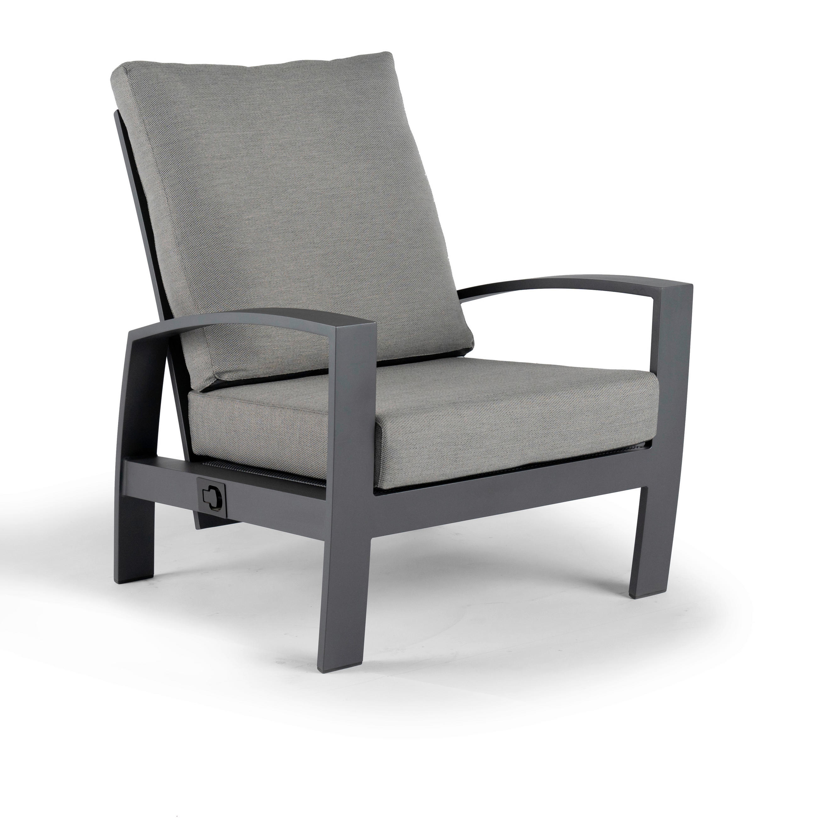LOUNGESESSEL  - Anthrazit/Grau, Basics, Textil/Metall (77/88/88cm) - Tierra Outdoor