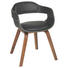STUHL Lederlook Nussbaum massiv Nussbaumfarben, Schwarz - Nussbaumfarben/Schwarz, Trend, Holz/Textil (52/71/50cm) - Kare-Design