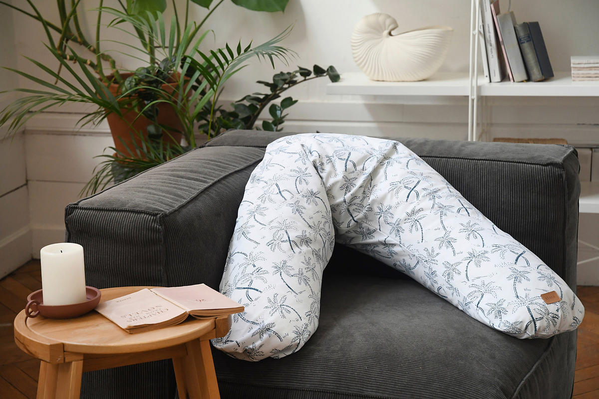 STILLKISSEN leinen   - Weiß/Grün, KONVENTIONELL, Textil (170/39/15cm) - Beaba