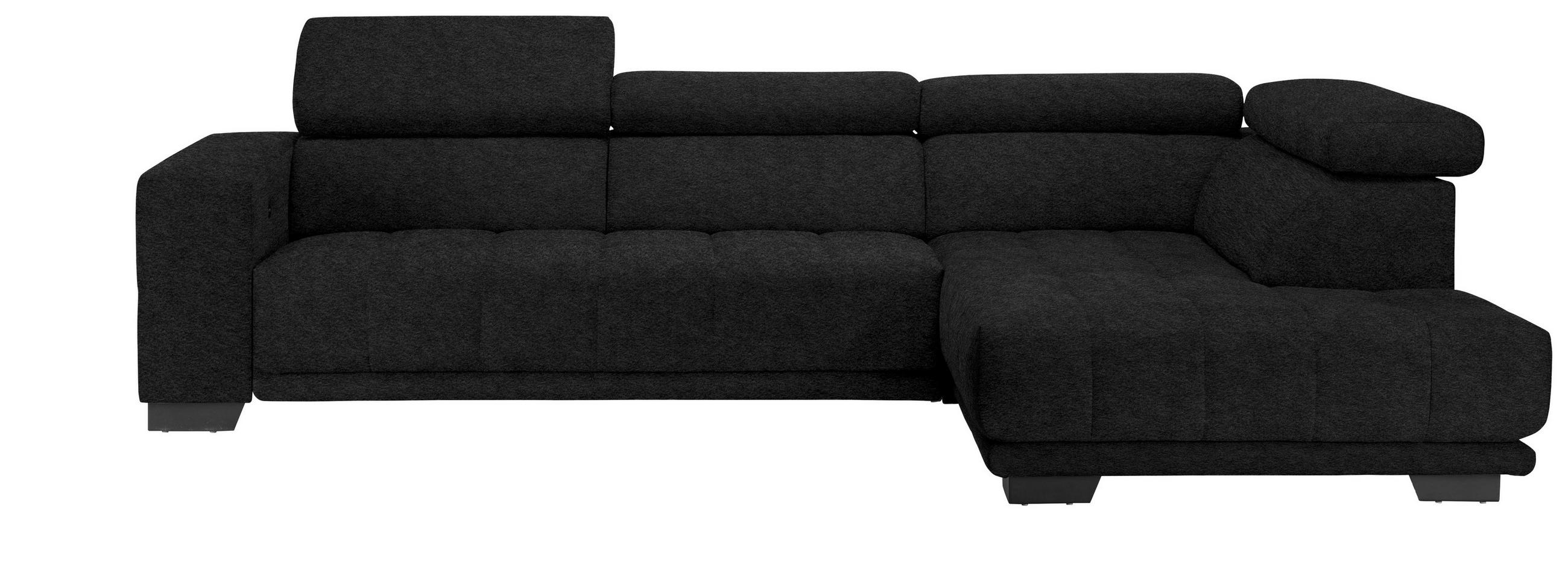 ECKSOFA in Mikrofaser Anthrazit  - Anthrazit/Schwarz, Design, Textil/Metall (301/207cm) - Xora