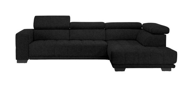 ECKSOFA in Mikrofaser Anthrazit  - Anthrazit/Schwarz, Design, Textil/Metall (301/207cm) - Xora