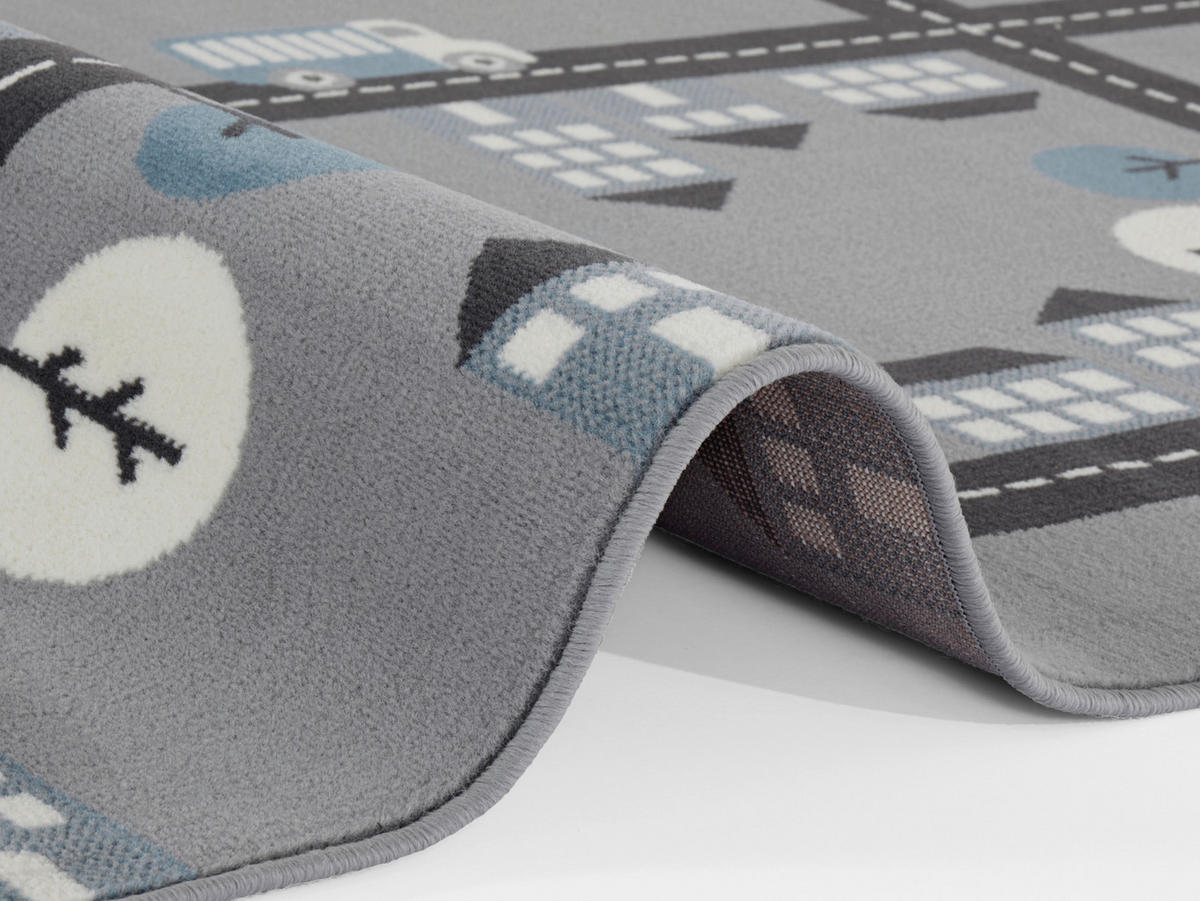 KINDERTEPPICH 160/220 cm Adventures  - Grau/Hellblau, Design, Kunststoff/Textil (160/220cm)