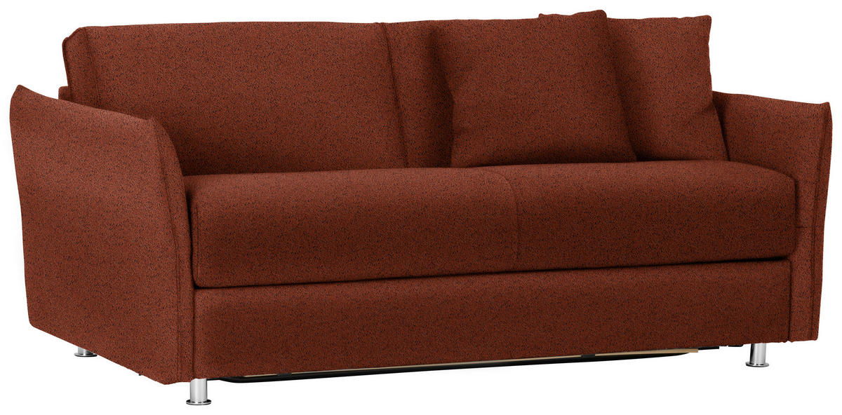 SCHLAFSOFA in Textil Rostfarben  - Chromfarben/Rostfarben, Modern, Textil/Metall (194/85/100cm) - Bali