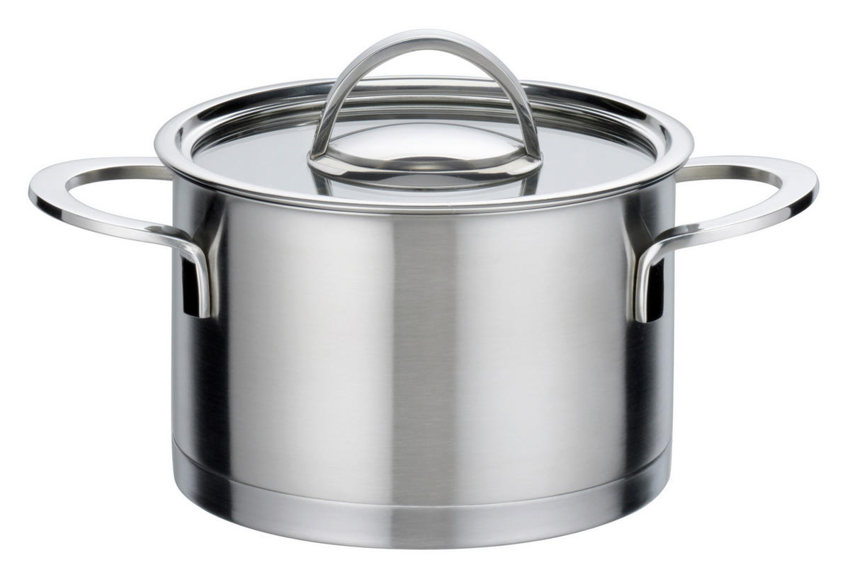 KOCHTOPFSET ELEGANCE 5-teilig  - Klar/Edelstahlfarben, Basics, Glas/Metall - GSW