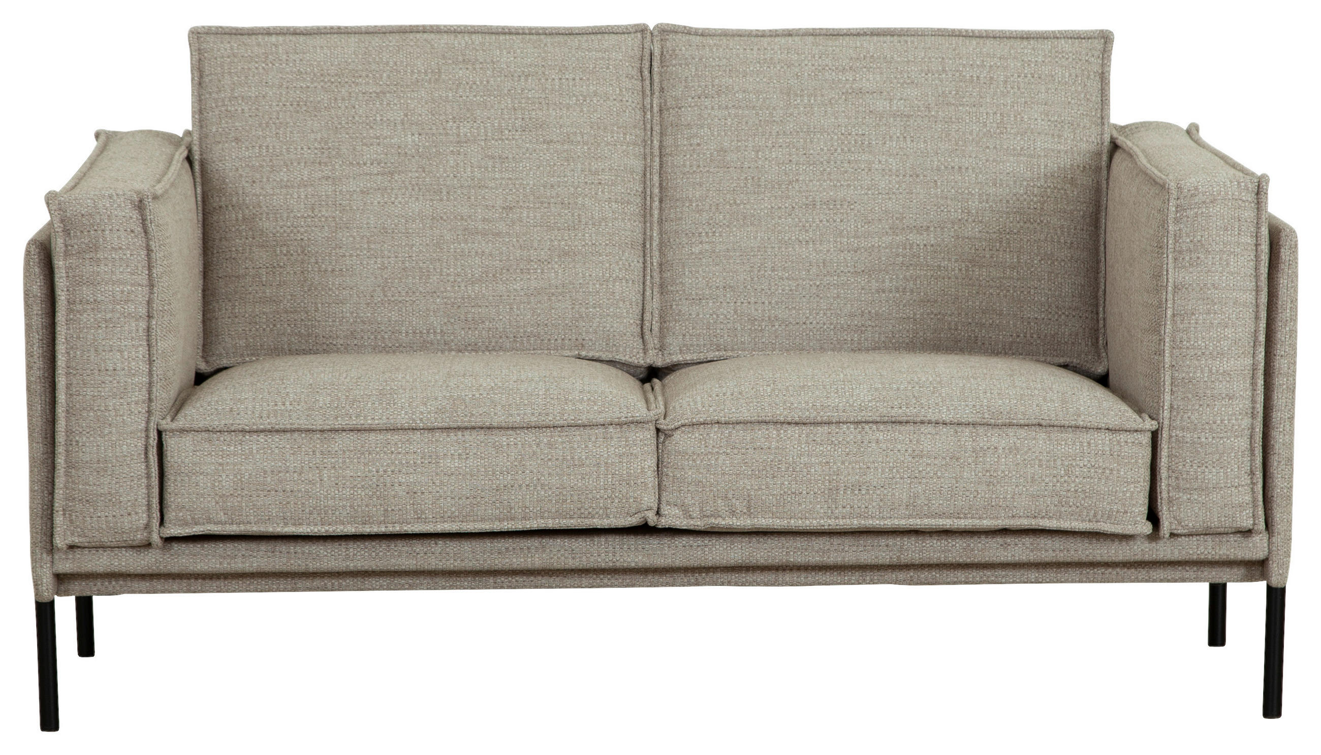 SOFFA i beige  - beige/svart, Design, metall/trä (160/84/91cm) - Welnova