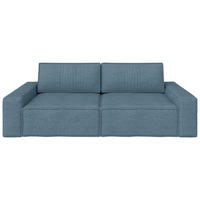 SCHLAFSOFA  mit Liegefunktion, Schlafen auf Sitzhöhe, Rücken echt Webstoff Petrol  - Petrol/Schwarz, KONVENTIONELL, Kunststoff/Textil (256/83/115cm) - Carryhome