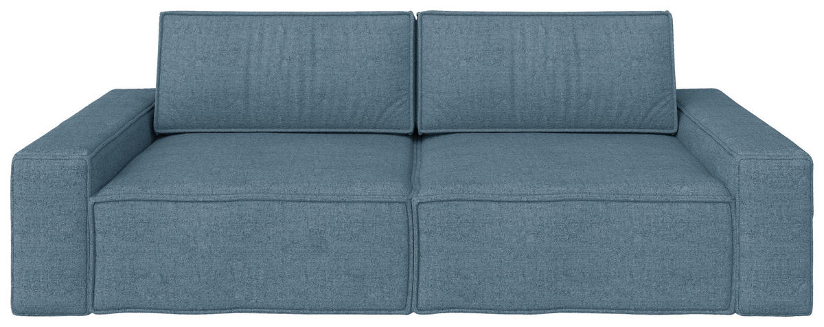 SCHLAFSOFA  mit Liegefunktion, Schlafen auf Sitzhöhe, Rücken echt Webstoff Petrol  - Petrol/Schwarz, KONVENTIONELL, Kunststoff/Textil (256/83/115cm) - Carryhome
