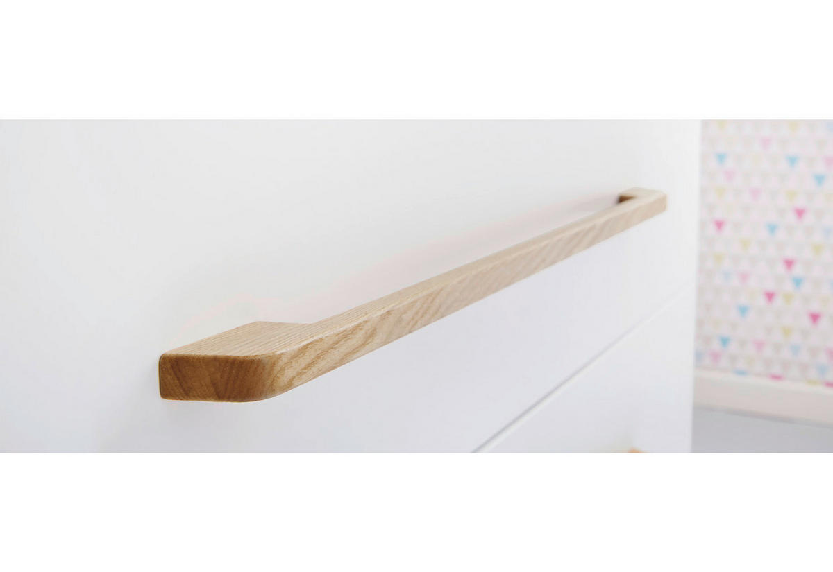 WICKELKOMMODE PINOLINO RIVA Naturfarben, Weiß  - Eschefarben/Weiß, Design, Holz/Holzwerkstoff (115/106/79cm) - Pinolino