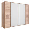 SCHWEBETÜRENSCHRANK 286/215/74 cm Weiß, Eichefarben  - Eichefarben/Weiß, Natur, Glas/Holz (286/215/74cm) - Linea Natura