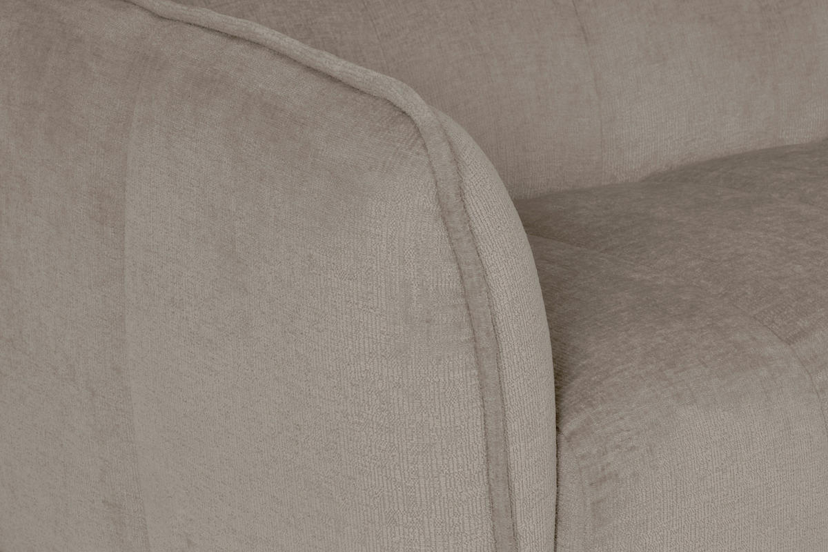 ECKSOFA LIVOLI in Chenille Creme  290/218 cm  - Creme/Schwarz, Design, Textil (290/218cm) - MID.YOU