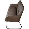 SITZBANK 201,5/87/67,5 cm Echtleder Braun, Schwarz  - Schwarz/Braun, Design, Leder/Metall (201,5/87/67,5cm) - Dieter Knoll