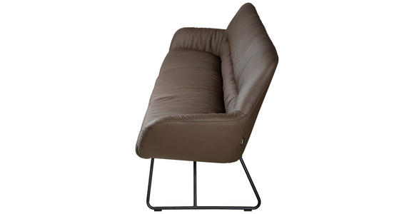 SITZBANK 201,5/87/67,5 cm Echtleder Braun, Schwarz  - Schwarz/Braun, Design, Leder/Metall (201,5/87/67,5cm) - Dieter Knoll