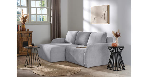 ECKSOFA  in Cord Grau  - Schwarz/Grau, KONVENTIONELL, Kunststoff/Textil (217/146cm) - Carryhome