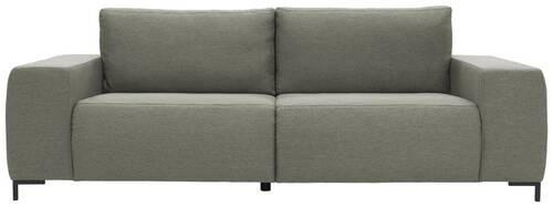 BIGSOFA Webstoff Graubraun  - Graubraun/Schwarz, Design, Textil/Metall (242/88/88cm) - LOOKS by W.Joop