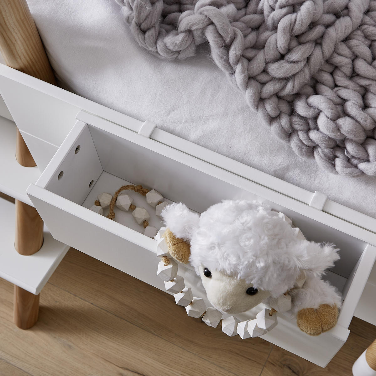 HAUSBETT Leiter, Lattenrost 90/190/200 cm  - Naturfarben/Weiß, Design, Holz/Holzwerkstoff (90/190/200cm) - Xora
