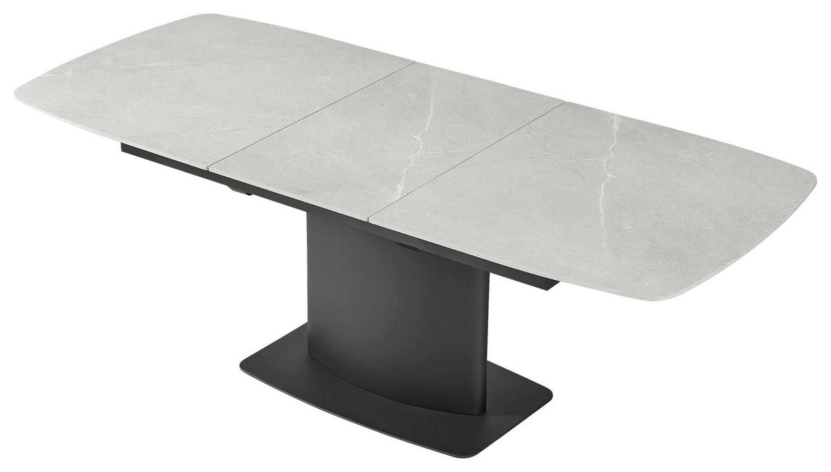 JEDILNA MIZA, siva, črna  - črna/siva, Basics, kovina/keramika (160-210/76/90cm) - Novel